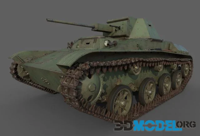 D Model Soviet Light Tank T Pbr