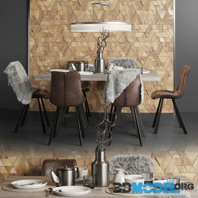 Dining Group 3 with wall panel
