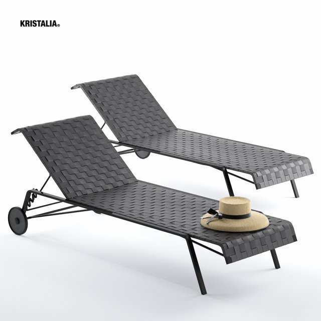 Kristalia Rest lounger with straw hat