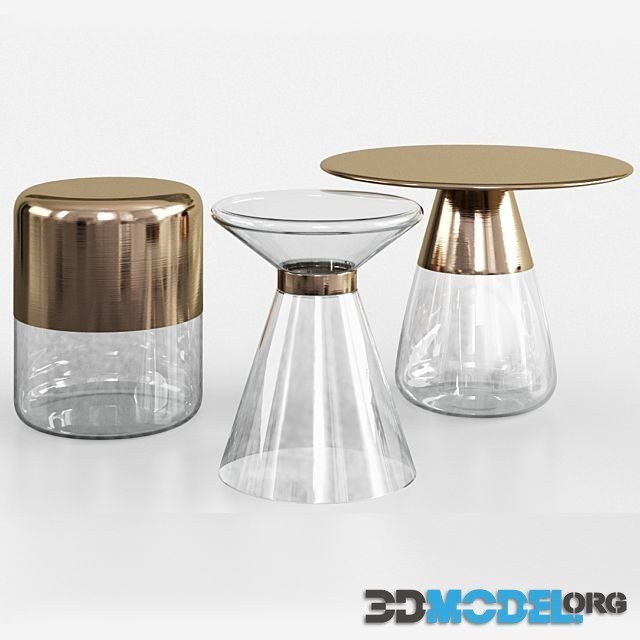 Maisons du Monde Glass and Gold Metal Side Table (3 options)