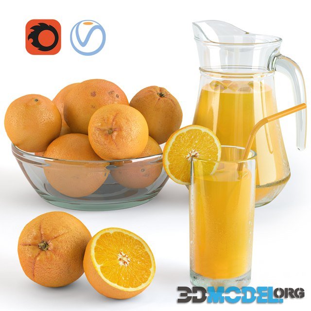 Oranges and Orange Juice in a glass