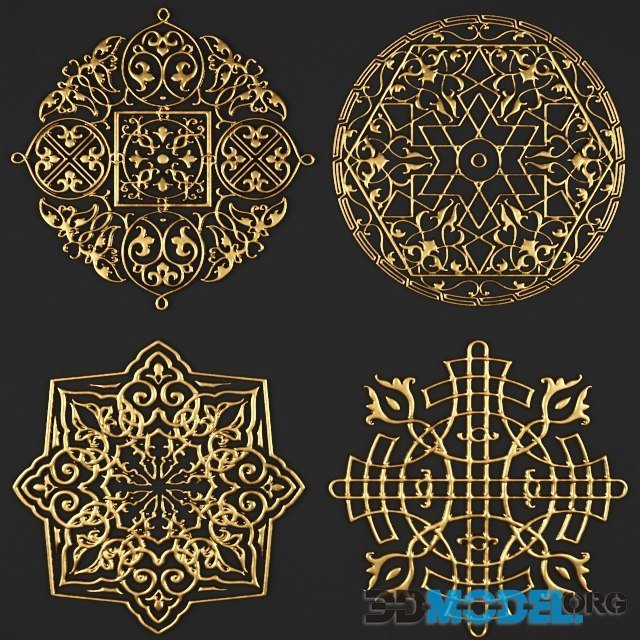 Rosette, pattern, carving (ornament, cnc)