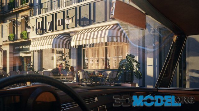 3D Exteriors Coffee Scene By Long Nguyen