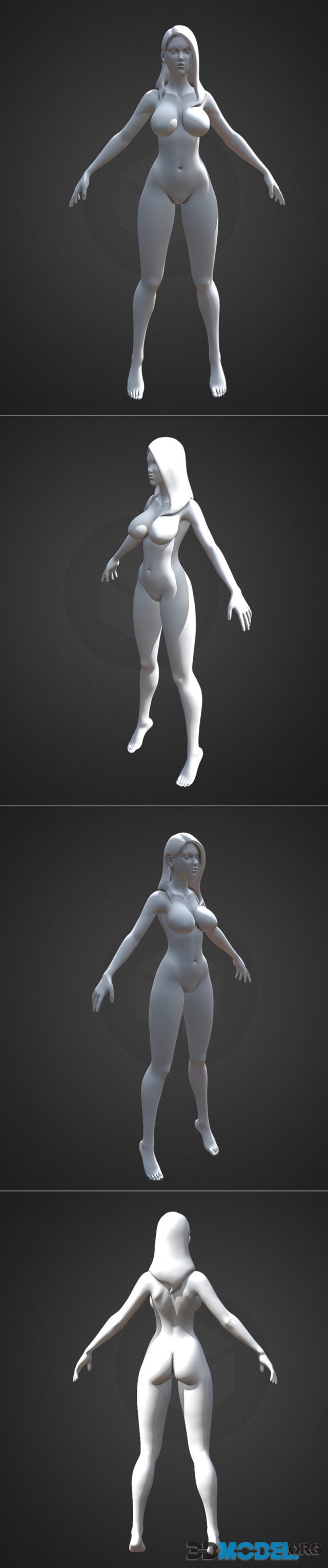 Stylized Female Large Breasts Highpoly version – Printable