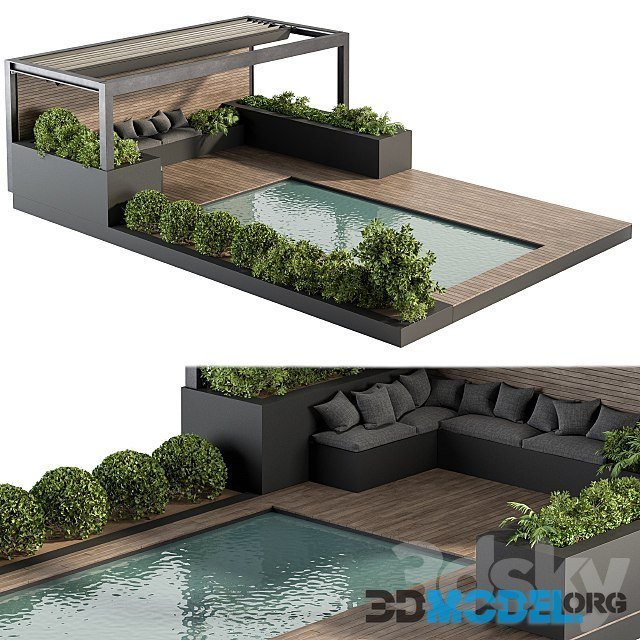 Backyard and Landscape Furniture with Pool 03 (outdoor set)