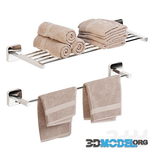 Bath towel set and holders