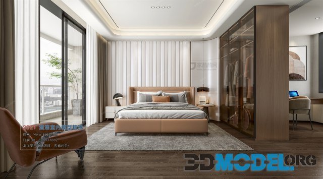 Bedroom A003 Modern style Vray