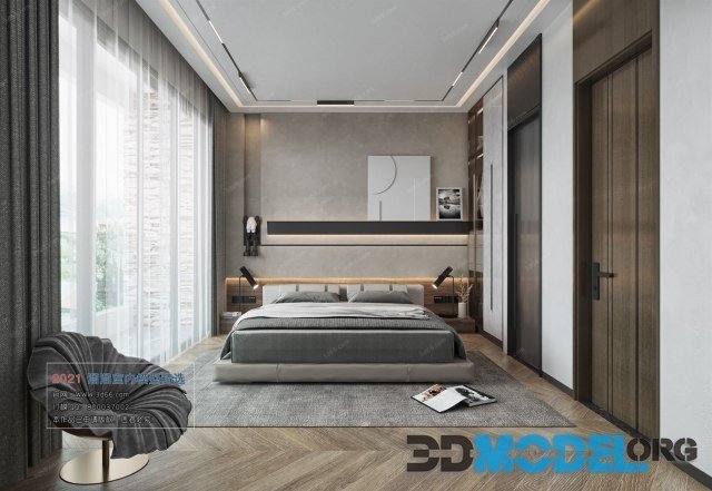 Bedroom Interior A004 Modern style Corona