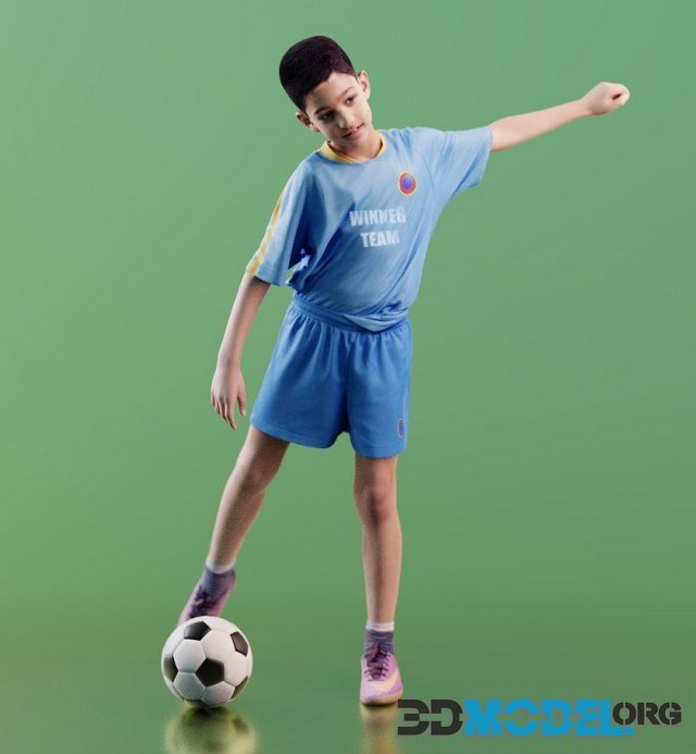 Boy Amal plays soccer (3D Scan)