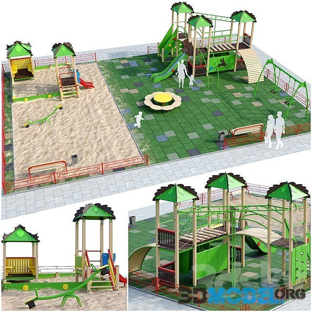 Children playground with a large sandbox (best for any yard)