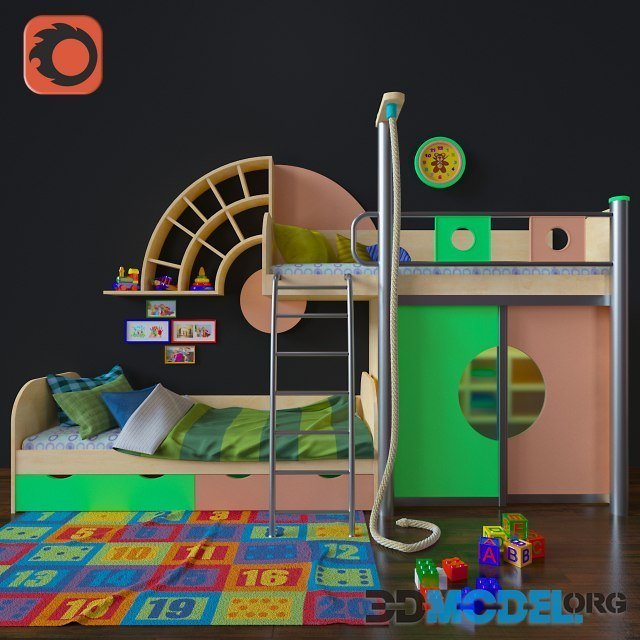 Children's furniture Over the Rainbow with decor