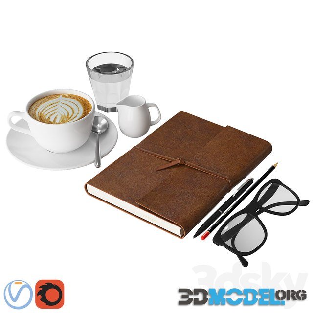 Coffee and Notebook decor set