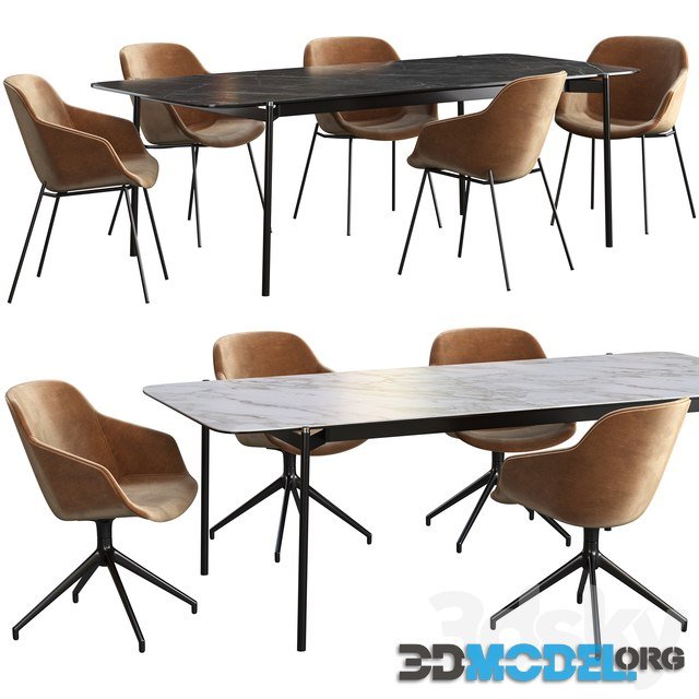 Dining Table BoConcept Augusta and chairs Vienna