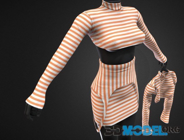 3D Model – Female chained clothing