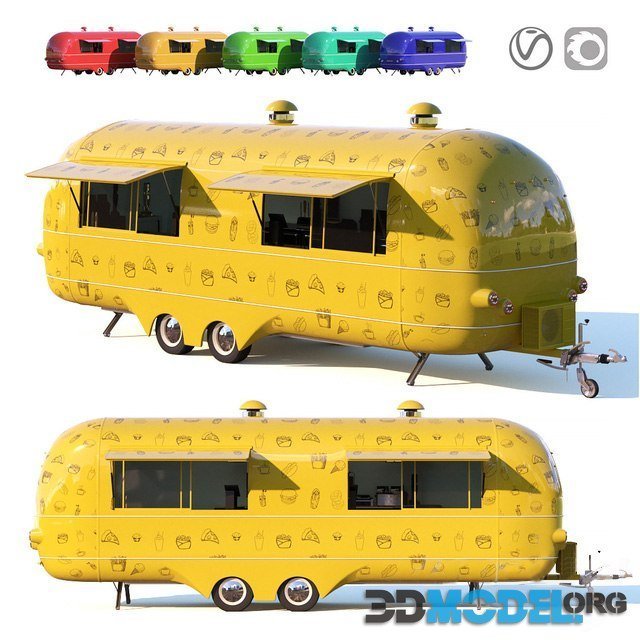 Foodtruck in different colors