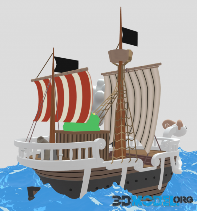 3D file One Piece Going Merry ship 🚢・3D print object to download