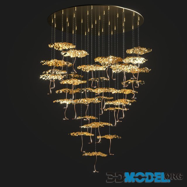 Gold Moon beautiful Chandelier by brand Catellani & Smith