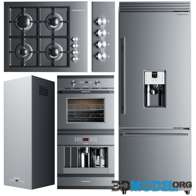 Kitchen Appliance 2 (refrigerator, cooktop, hood, hob)