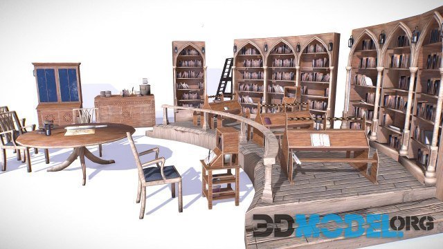 Medieval Library Model Pack low-poly