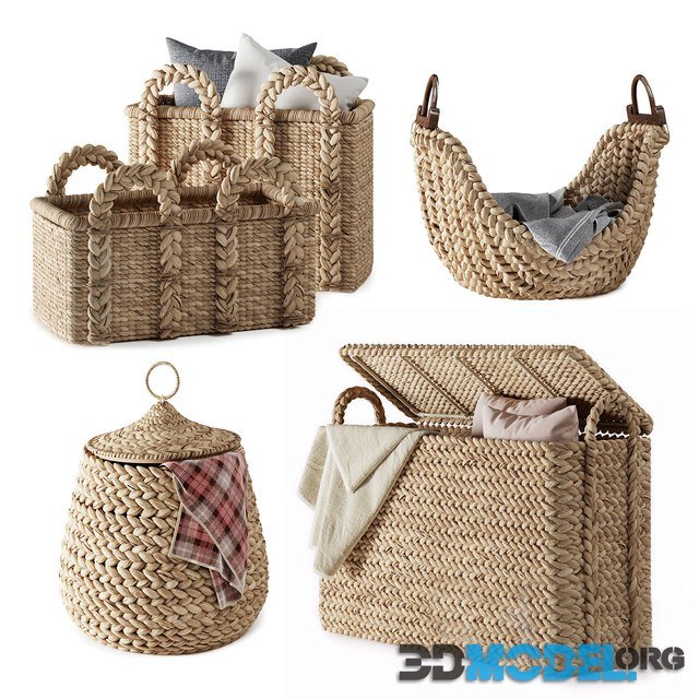 Pottery Barn Beachcomber Handwoven Seagrass Baskets 02