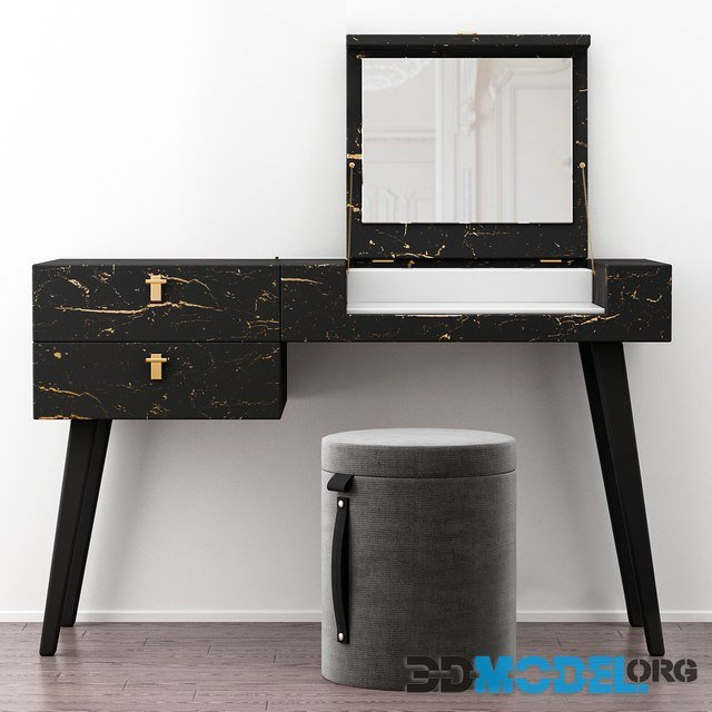 PRADDY PEARL dressing table and pouf
