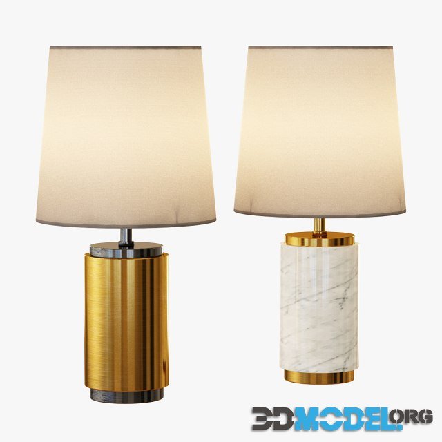 Table Lamp Small Pillar Antique Brass by West Elm