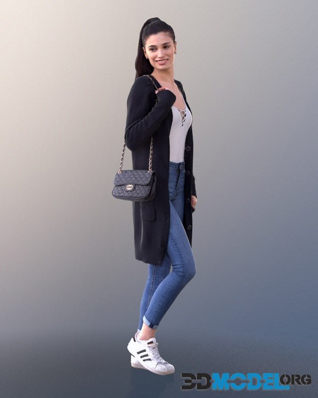 Young girl Myriam in fashionable clothes (3D Scan)
