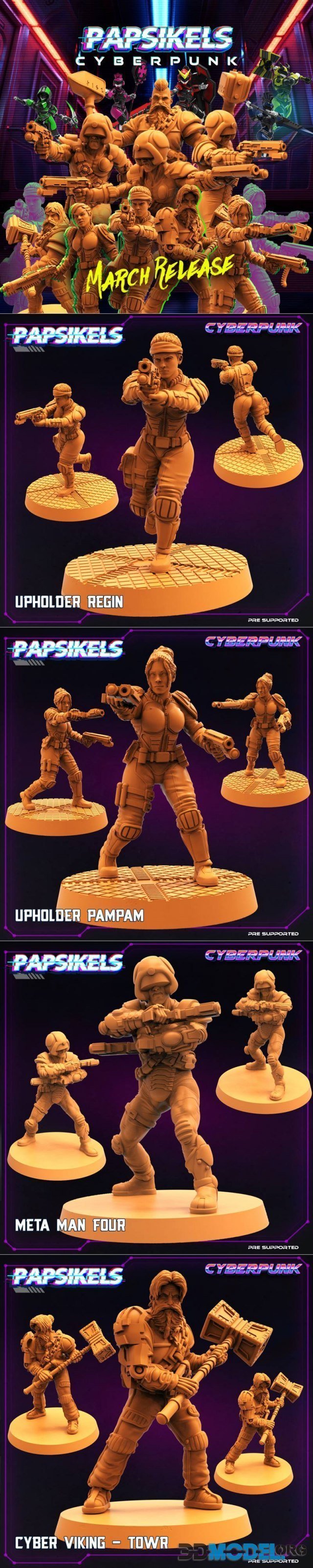 PapSikels Miniatures - Tribes - Cyberpunk Release March 2022 – Printable