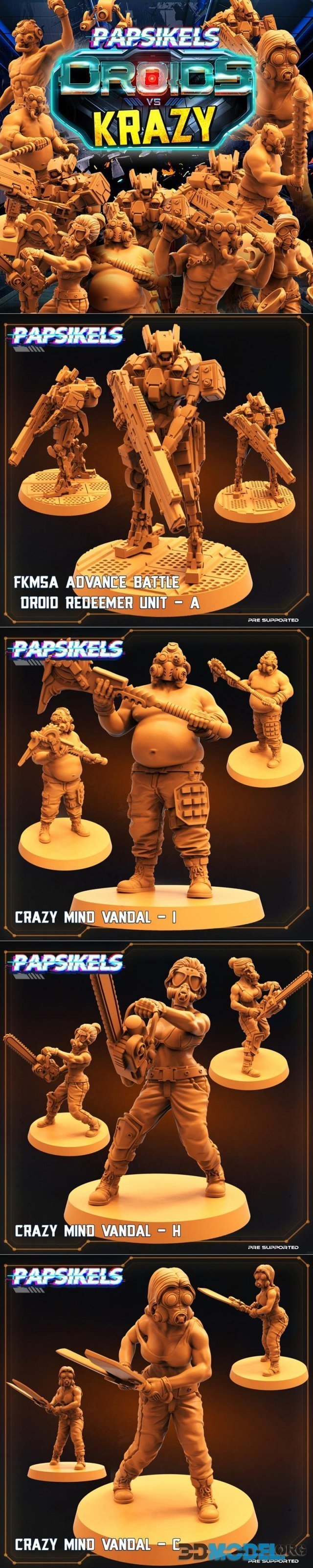 PapSikels Miniatures - Droids and Krazy March 2022 – Printable