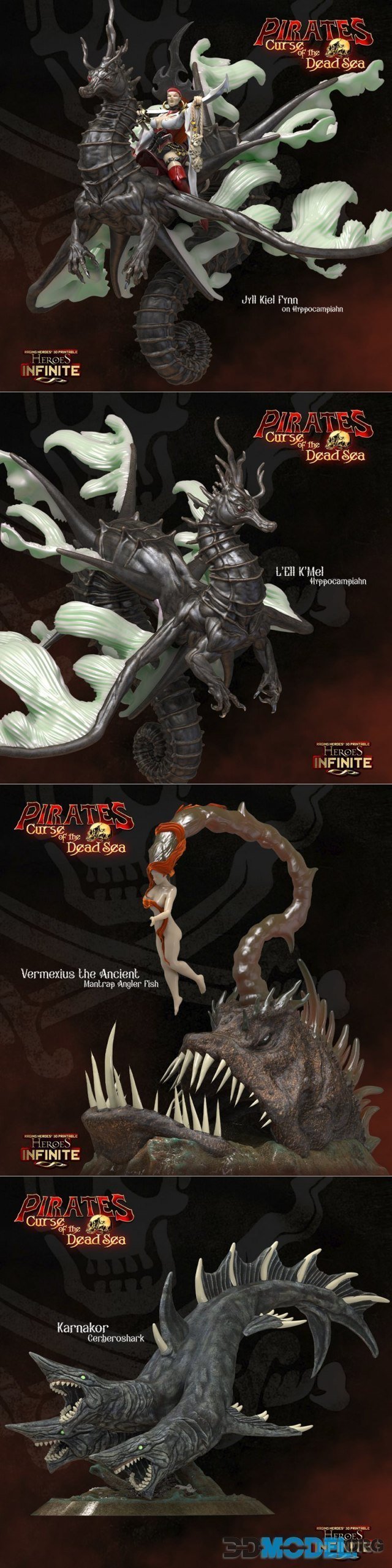 3D Model Heroes Infinite Pirates Curse Of The Dead Seas Monsters 
