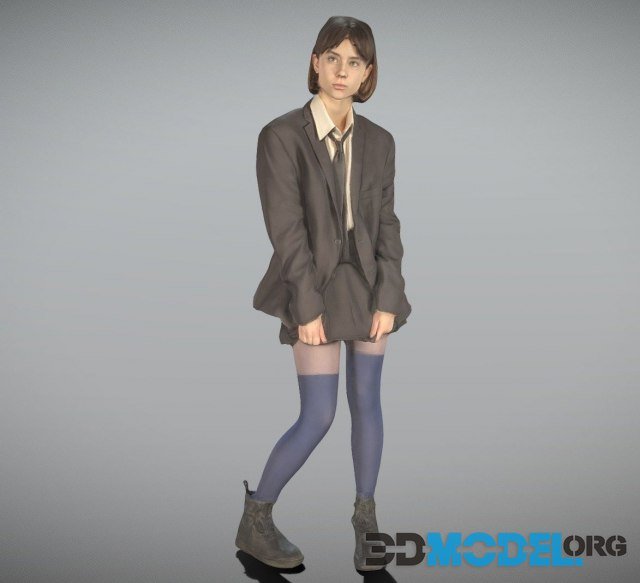 Beautiful girl in school uniform