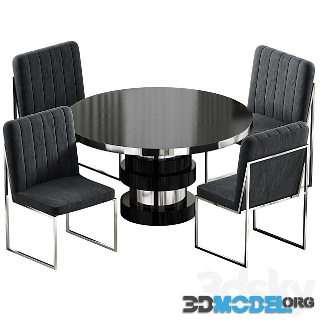 ModShop Boca Round Dining Table with chair