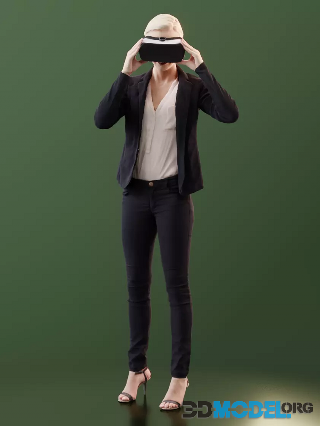 Ina Girl with VR Helmet (3D Scan)