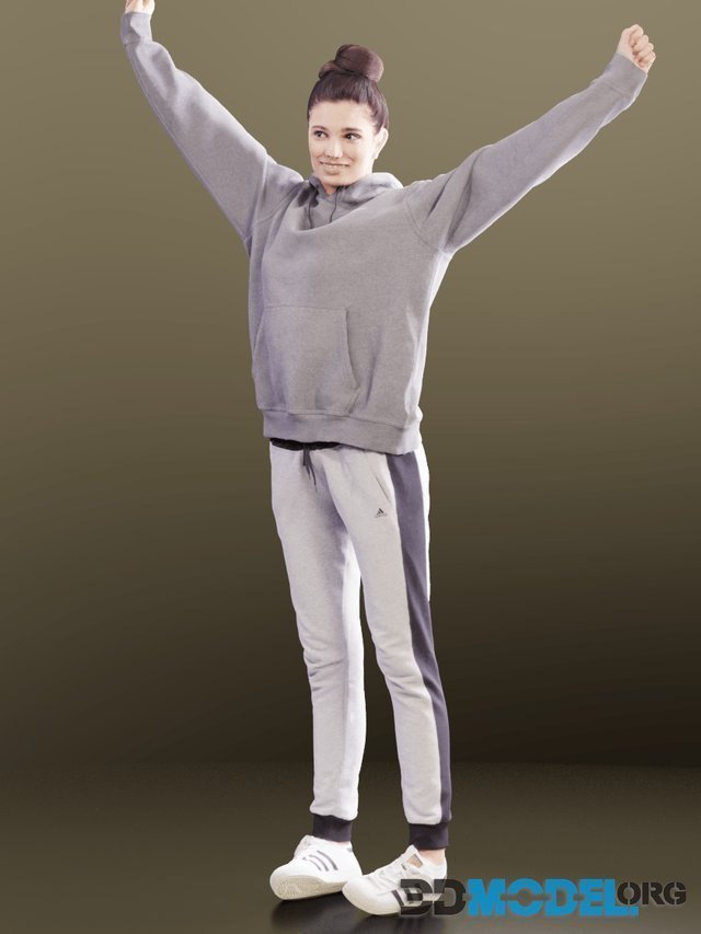 Myriam Girl in Sports Pants and Hoodie (3D Scan)