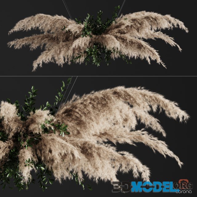 Pampas Grass Chandelier 01 (eco-style)