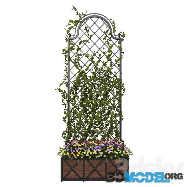 Pergola classic style with flowers