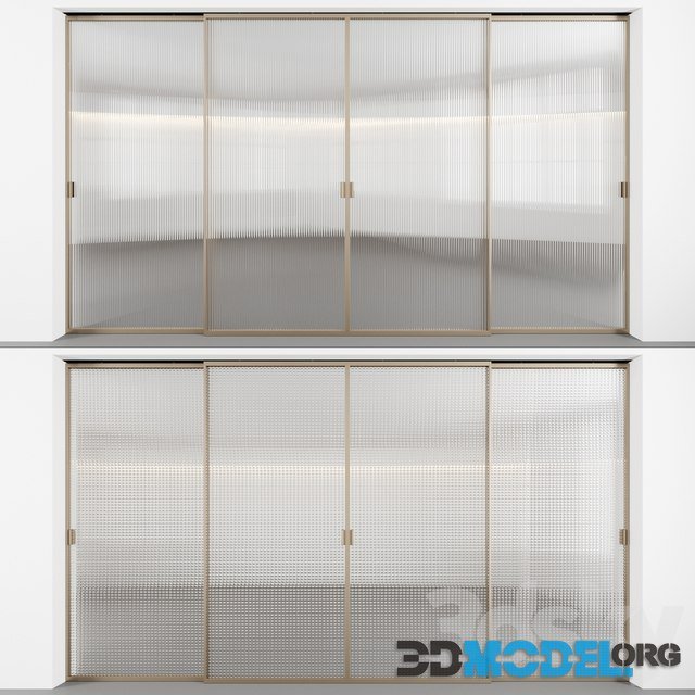Sliding Doors with Embossed Glass (Two types)