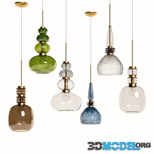 Suspended glass lamps Carnival by Vintage