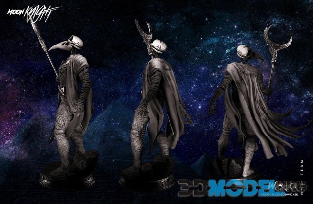 3D Model – Wicked – Khonshu Statue – Printable