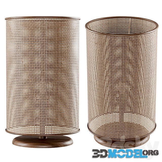 Wooden Rattan Table Lamp L500