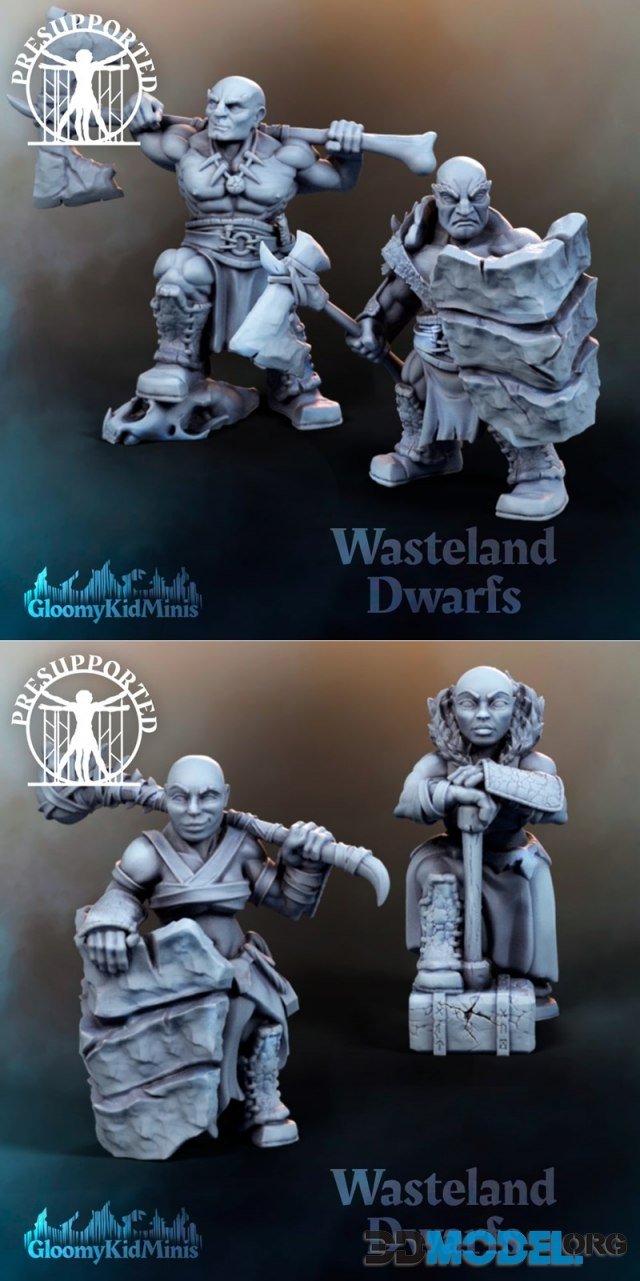 Wastland Dwarfs Female, Male – Printable