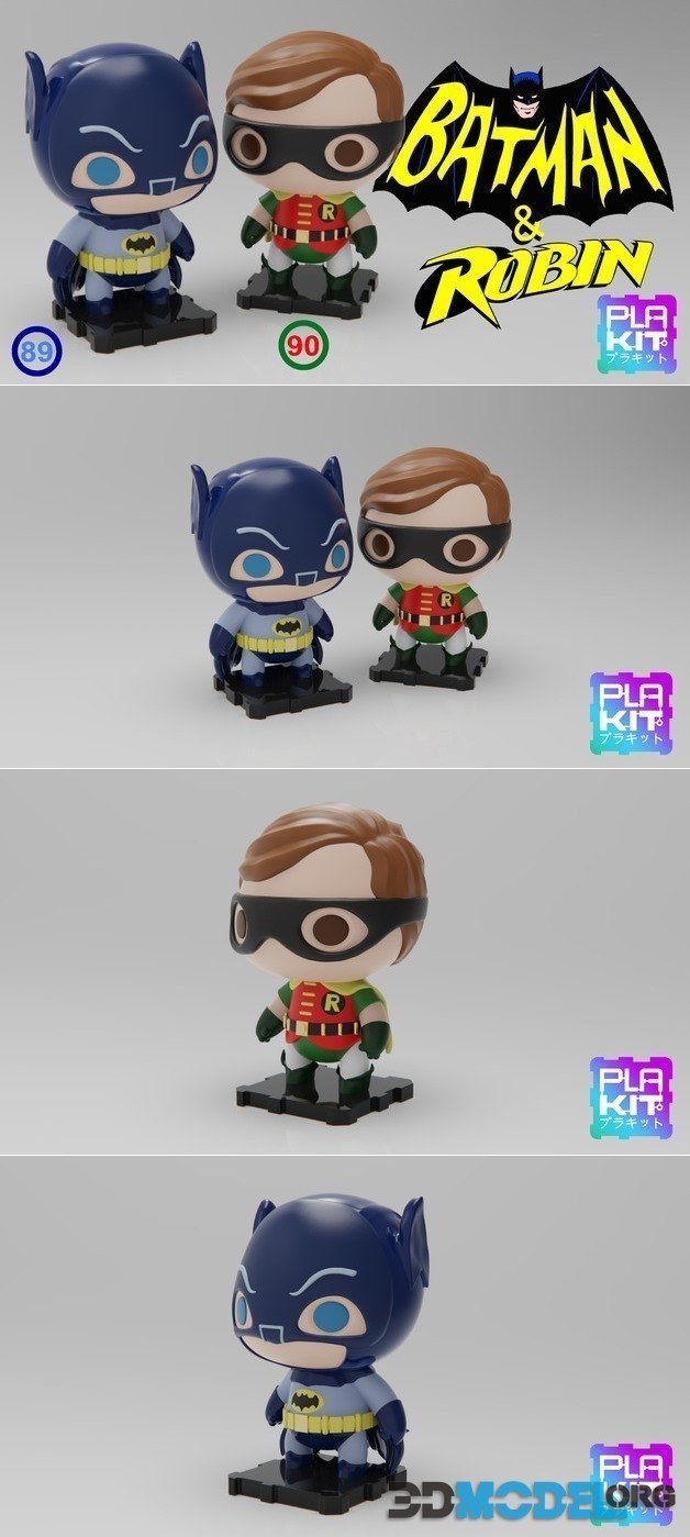 3D Model Plakit Batman Robin Anos 60 Printable