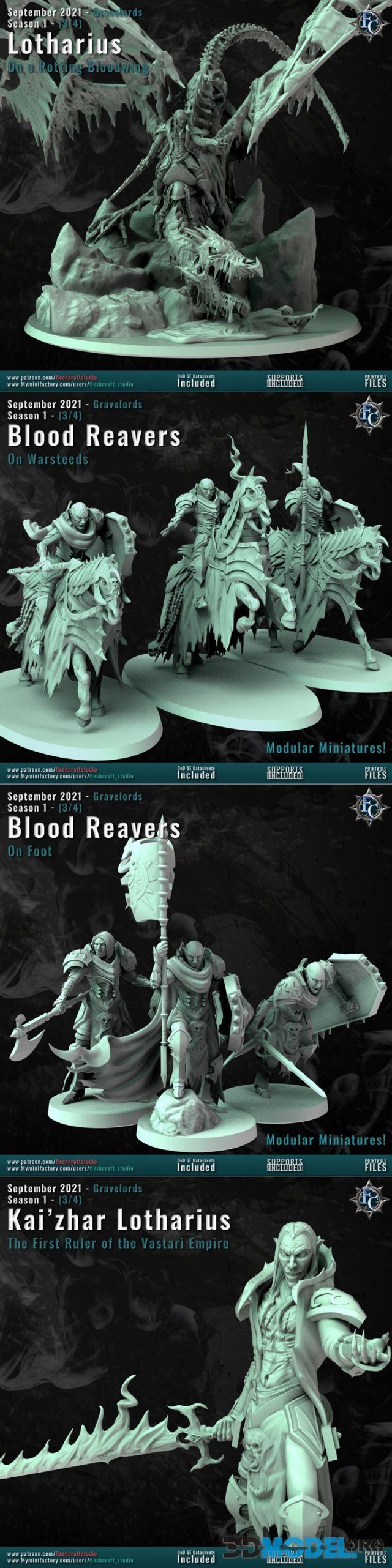 Fleshcraft Studio - Lotharius, Blood Reavers – Printable
