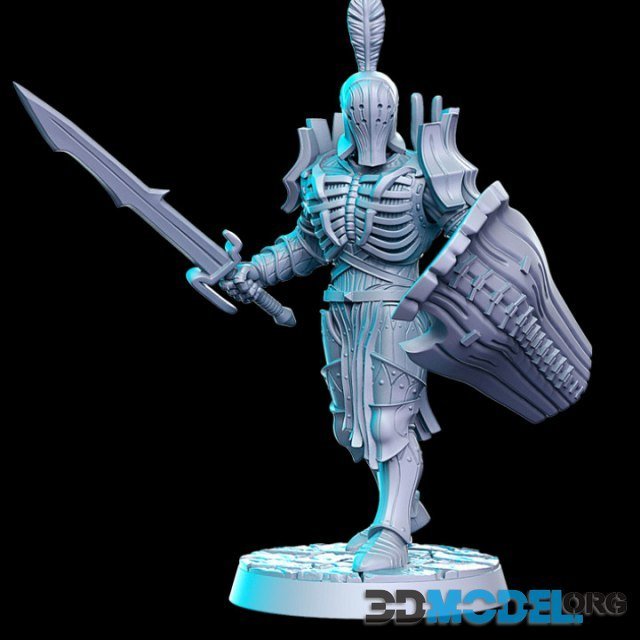 Amladril with sword and shield (elven deathknight) – Statuette