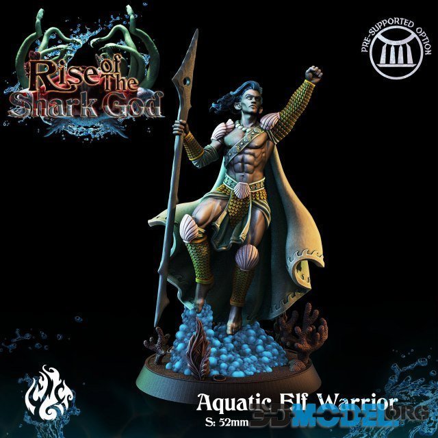 Aquatic Elf Warrior – Printable Figure