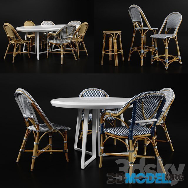 Bar Counter Dinning Chair and Tables by Serena & Lily