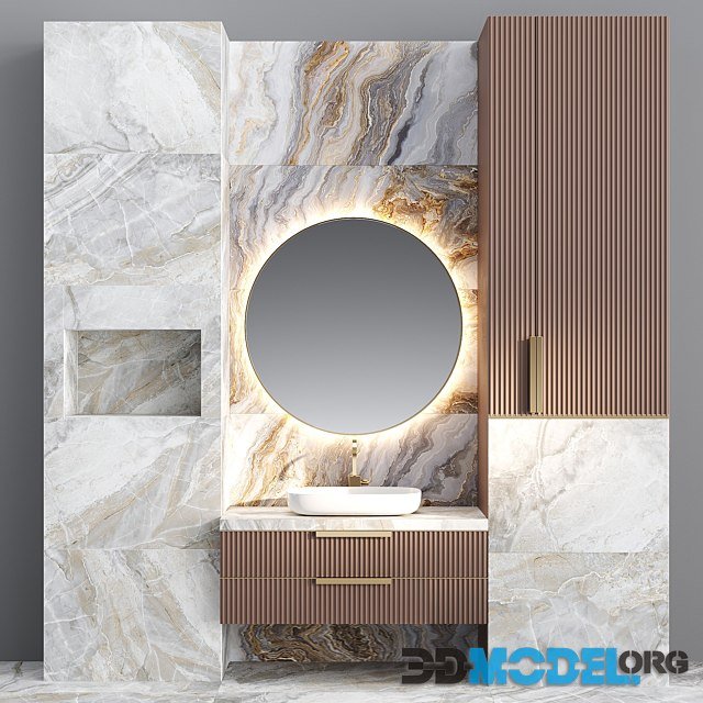 Bathroom Set BS31 (marble, wood)