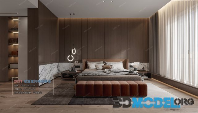 Bedroom A023 Modern style Vray