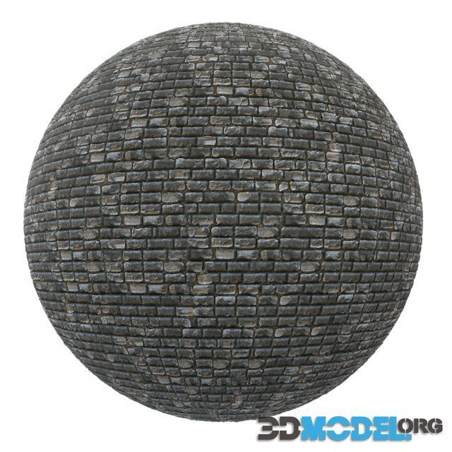 Black stone brick wall