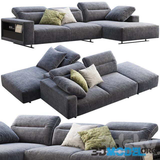 2 options of Hampton Chaise Lounge Fabric Sofa by BoConcept